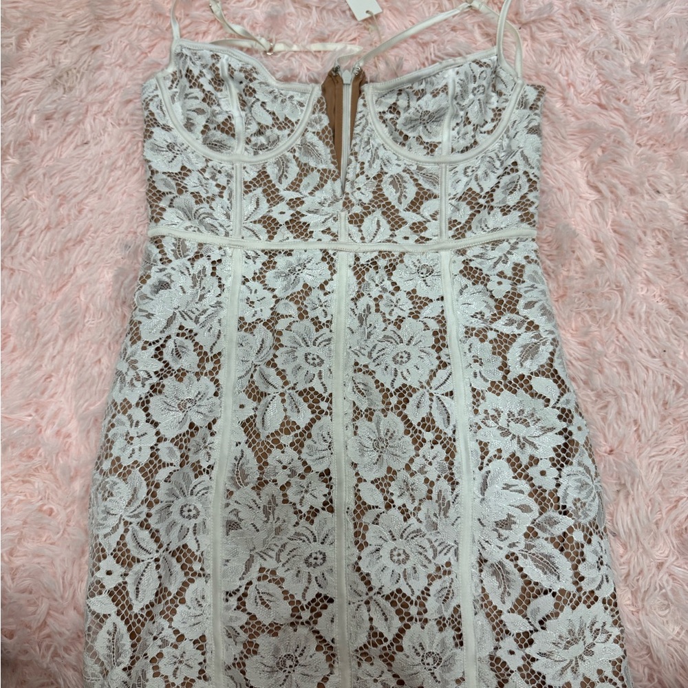 For Love and Lemons Elegant White Lace Dress